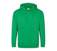 Awdis Just Hoods Zoodie Kelly Green Cotton Blend Full Zip Hoodie Men Women