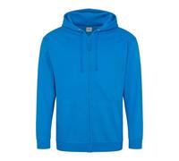 Awdis Just Hoods Zoodie Sapphire Blue Cotton Zip Hoodie Casual Men Women