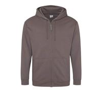 Awdis Just Hoods Zoodie Steel Grey Cotton Blend Full Zip Hoodie Men Women