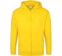 Awdis Just Hoods Zoodie Sun Yellow Cotton Zip Hoodie Casual Fit