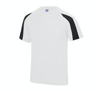 AWDis Kids Contrast Cool T Arctic White/Jet Black
