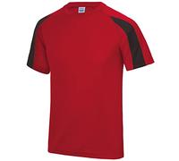 AWDis Kids Contrast Cool T Fire Red/Jet Black