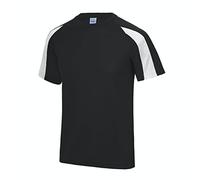 AWDis Kids Contrast Cool T Jet Black/Arctic White