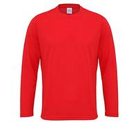 Just Hoods by AWDIS Long Sleeve Cool T Fire Red