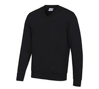 AWDis Men's Academy V-Neck Sweatshirt, Black (Academy Black), X-Small