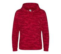 AWDis Mens Camo Hoodie (L) (Red Camo)