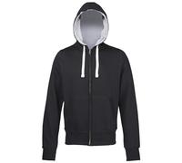AWDis Men's Chunky Premium Heavyweight Hooded Sweatshirt Hoodie Zoodie in Black | Size: 2XL AWDis Black 2XL