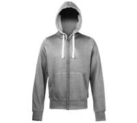 AWDis Men's Chunky Premium Heavyweight Hooded Sweatshirt Hoodie Zoodie in Charcoal | Size: 2XL AWDis Charcoal 2XL