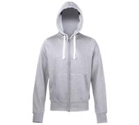 AWDis Men's Chunky Zoodie Hoodie, Grey (Heather Grey), Large