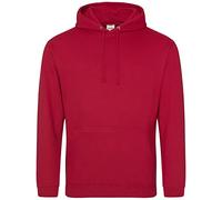 AWDis Men's College Hoodie, Red (Fire Red), Small
