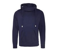 AWDis Men's Cross Neck Hoodie, Blue (Oxford Navy), Large