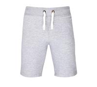 (L, Heather Grey) AWDis Hoods Plain Heavyweight Campus Shorts