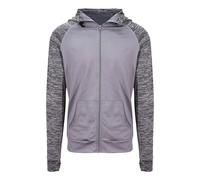 AWDis Men's Just Cool Contrast Zoodie in Pale Grey | Size: Large AWDis Pale Grey L