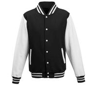 AWDis Men's Polycotton Varsity Jacket in Jet Black | Size: 3XL AWDis Jet Black 3XL