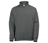 AWDis Men's Sophomore 1/4 Zip Sweat Sweatshirt, Grey (Charcoal), Medium