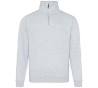 AWDis Men's Sophomore Heather Zip Neck Sweatshirt in Grey | Size: Medium AWDis Grey M
