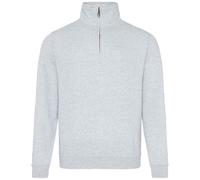 Sophomore Heather Zip Neck Sweatshirt AWDis Grey XL