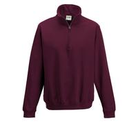 Sophomore Zip Neck Sweatshirt AWDis Burgundy L