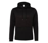 AWDis Men's Sports Polyester Hoodie, Black (Jet Black), Large