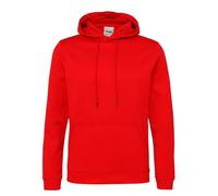 AWDis Men's Sports Polyester Hoodie, Red (Fire Red), Medium