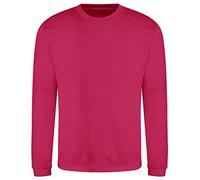 AWDis Men's Sweat Sweatshirt, Pink (Hot Pink), Small