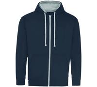 Awdis Mens Varsity Heather Full Zip Hoodie PC7176