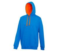 AWDis Men's Varsity Hooded Sweatshirt Hoodie in Mid Blue | Size: Large AWDis Mid Blue L