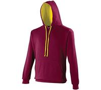 AWDis Men's Varsity Hoodie, Multicoloured (Burgundy/Charcoal), Large