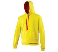 AWDis Men's Varsity Hoodie, Multicoloured (Charcoal/Jet Black), Medium