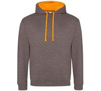 AWDis Just Hoods JH003 Varsity Hoodie Charcoal/Orange Crush M Size: M, M