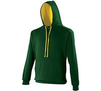 AWDis Men's Varsity Hoodie, Multicoloured (Forest Green/Gold), Large