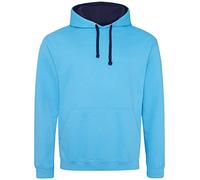 AWDis Men's Varsity Hoodie, Multicoloured (Hawaiian Blue/Oxford Navy), X-Large
