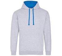 AWDis Men's Varsity Hoodie, Multicoloured (Heather Grey/Sapphire), Medium