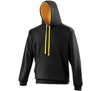 AWDis Men's Varsity Hoodie, Multicoloured (Jet Black/Gold), Large