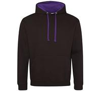 Just Hoods by AWDis - Varsity Hoodie - Multicoloured (Jet Black/Purple) - X-Large