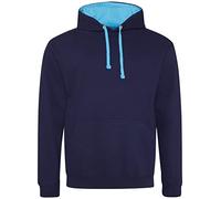 AWDis Men's Varsity Hoodie, Multicoloured (Oxford Navy/Hawaiian Blue), XX-Large