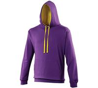 AWDis Men's Varsity Hoodie, Multicoloured (Purple/Sun Yellow), X-Large