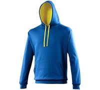 AWDis Men's Varsity Hoodie, Multicoloured (Royal Blue/Sunshine Yellow), Small