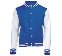 AWDis Men's Varsity Jacket, Multicolored (Royal Blue/White), Medium