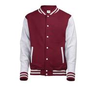 AWDis Men's Varsity Jacket, Multicolored (Burgundy/Heather Grey), Small
