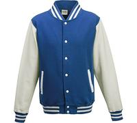 AWDis Men's Varsity Jacket, Multicolored (Royal Blue/White), Medium