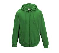 Just Hoods by AWDIS Hoodie Zoodie Full Zip Cotton Blend Kelly Green Men Women