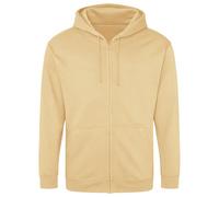 Plain Hooded Full Zip Hoodie Zoodie AWDis Light Sand M