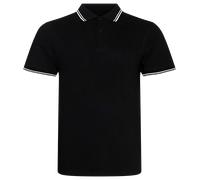 AWDis Short Sleeve Stretch Cotton/Elastane Piqu Tipped Contrast Polo Shirt