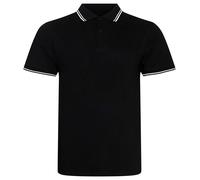 AWDis Short Sleeve Stretch Cotton/Elastane Piqu Tipped Contrast Polo Shirt