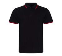 AWDis Stretch Tipped Polo Black/Red