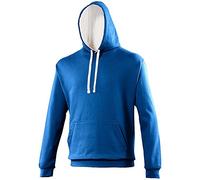 Awdis Varsity Hooded Sweatshirt / Hoodie (L) (Royal Blue/Arctic White)