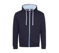 Just Hoods Contrast Colour Full Zip Varsity Hooded Sweatshirt Jacket Hoodie