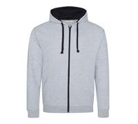 AWDis Varsity Zoodie Contrast Zip Hoody Hooded Sweat Sweatshirt Jacket