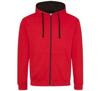 AWDis Varsity Zoodie Contrast Zip Hoody Hooded Sweat Sweatshirt Jacket